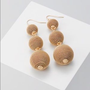Gold ball drop earrings